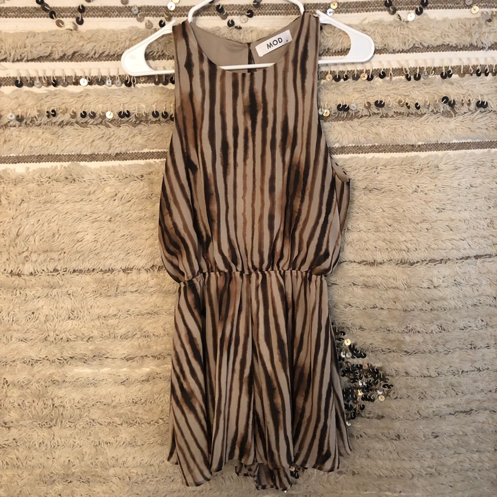 Striped tank top romper